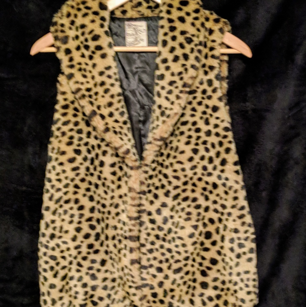 Tulle Faux Leopard print vest